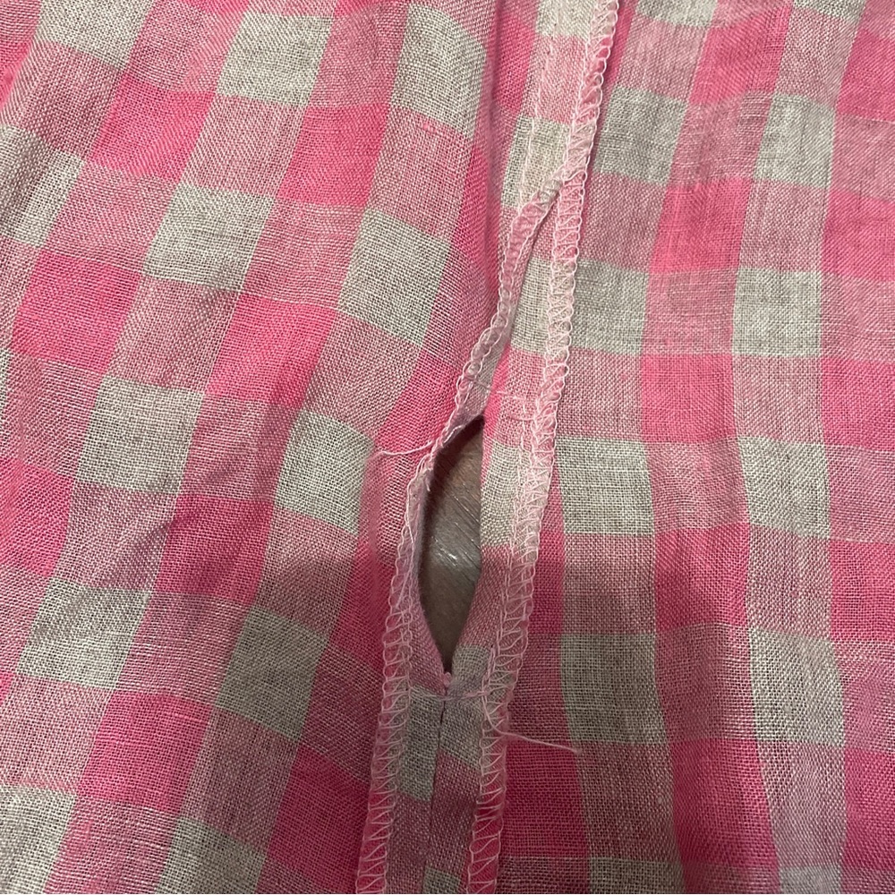 💖 Olivaceous Pink Gingham Wrap‎ Blouse - Picture 4 of 6